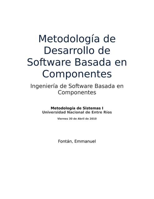 Metodología de desarrollo de software basada en componentes