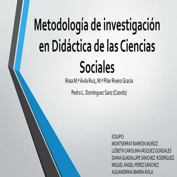 Metodología de investigación en didáctica de las ciencias sociales