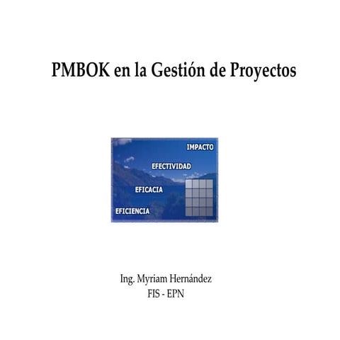 Introducción a la metodología PMBOK