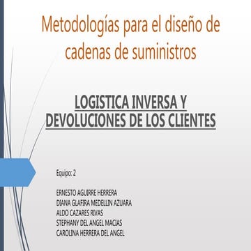 Metodologías para el diseño de cadenas de suministros