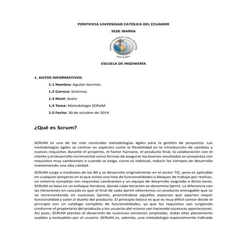 Metodología scrum-Ingeniería de Software 2