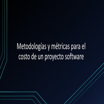 Metodologías, metricas y modelo cocomo para el costo de un proyecto software