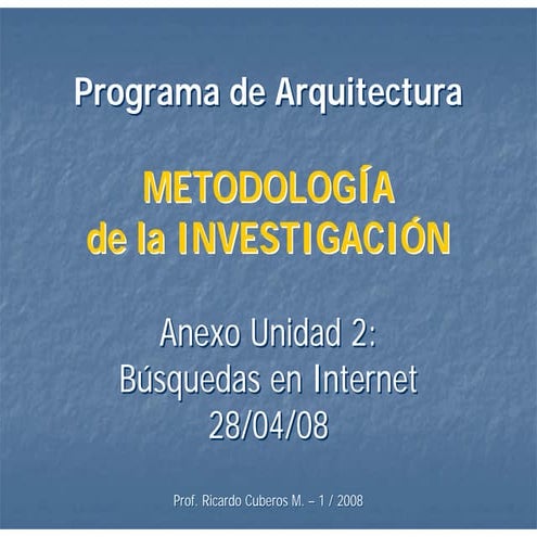 Metodología de la Investigación - Anexo Unidad 2