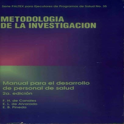 Metodología de la investigación manual para el desarrollo de personal de salud