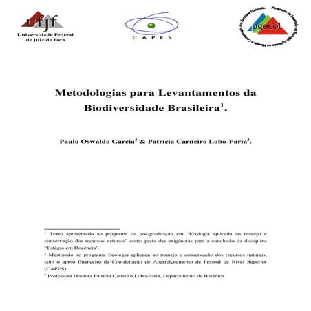 Metodologia em levantamentos de fauna