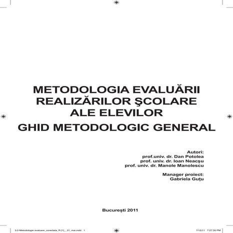 Metodologia evaluarii  potolea,  neacsu