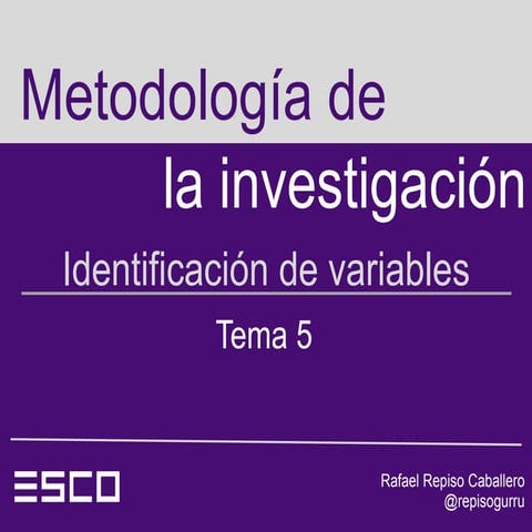 Identificación de Variables - Tema 5