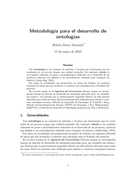 Metodologia para ontologias
