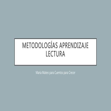 Metodologias aprendizaje