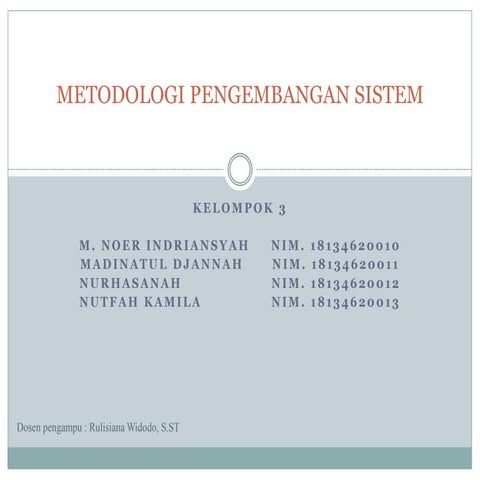 METODOLOGI PENGEMBANGAN SISTEM