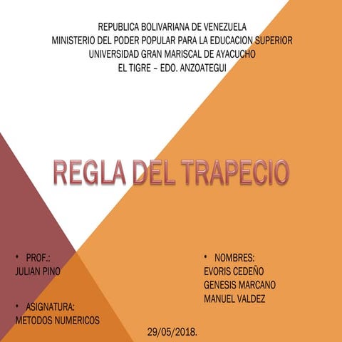 Metodo numerico regla del trapecio | PPT