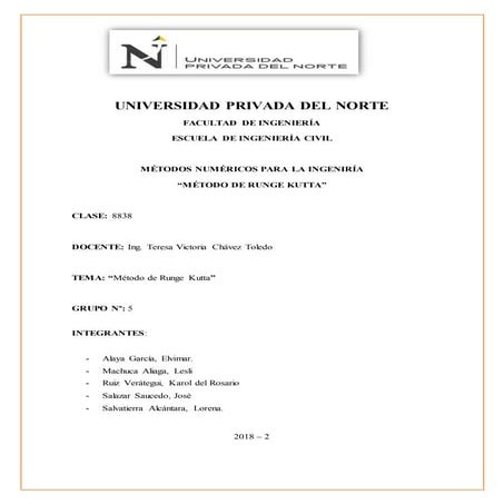 Metodo de Runge Kutta en Matlab 