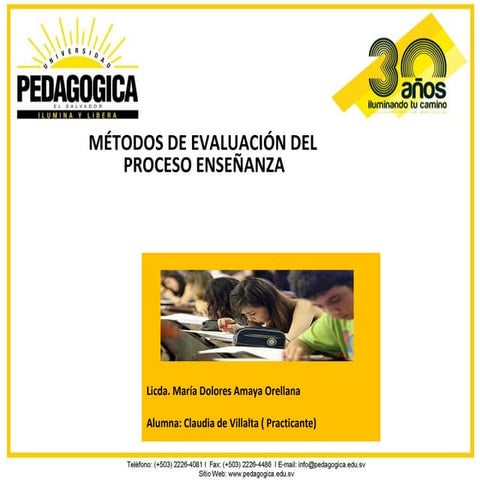 Métodos para evaluar el proceso de enseñanza