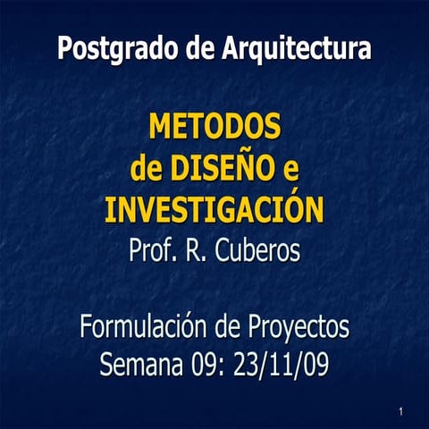 Métodos de Diseño e Investigación - Unidad 3 Parte 1