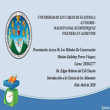 Conservación de alimentos diapositiva | PPTX