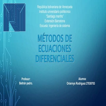 Métodos de ecuaciones diferenciales