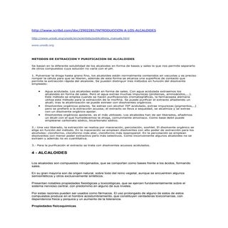 metodos de extraccion de alcaloides