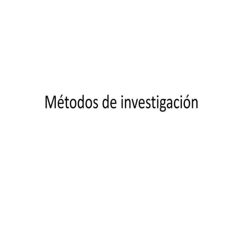 Métodos de investigación
