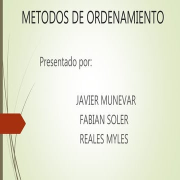 Metodos de ordenamiento