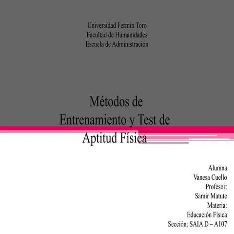 Métodos de Entrenamiento y Test de Aptitud Fisica