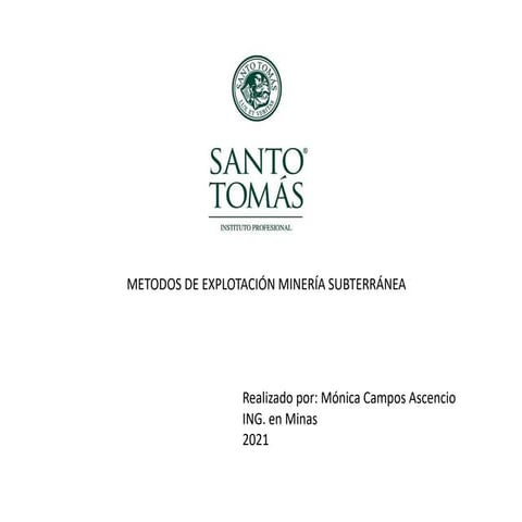 Métodos Subterráneo.pdf EN LA MINERIA.