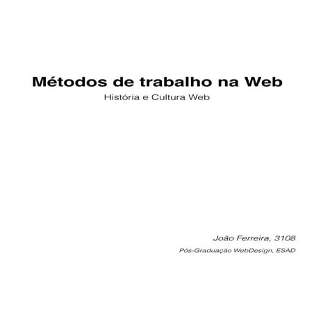 Metodos Trabalho na Web