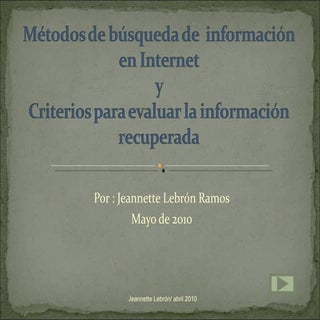 Méodos y estrategias de búsqueda en...