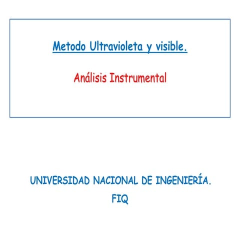 Metodo ultravioleta y visible problema resuelto
