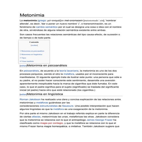 Metonimia | DOCX