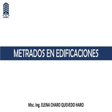 METRADOS - EN EDIFICACIONES  OBRAS VIALES