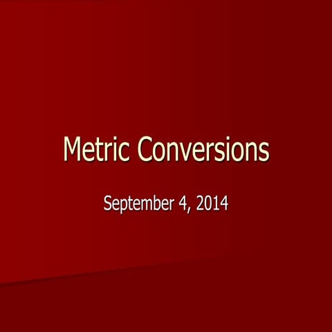 Metric conversions 2010