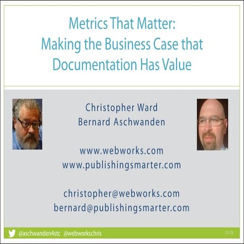 Christopher Ward and Bernard Aschwanden: Metrics That Matter