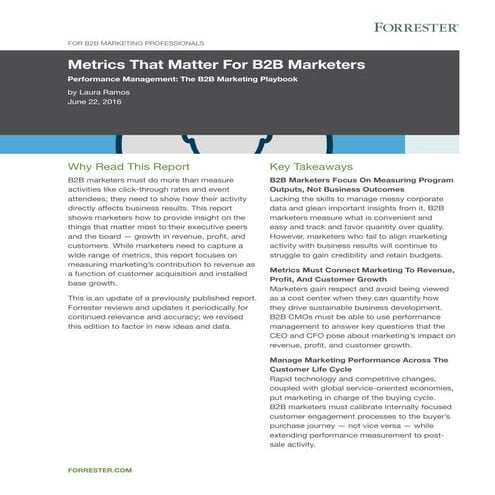 Metrics that matter for B2B marketers