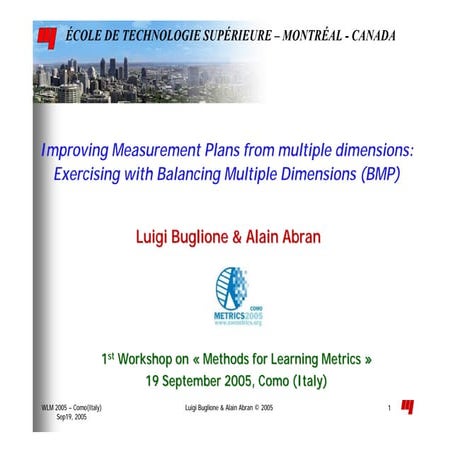 Improving Measurement Plans from multiple dimensions: Exercising with Balanci...