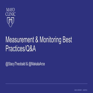 Measurement & Monitoring Best Practices
