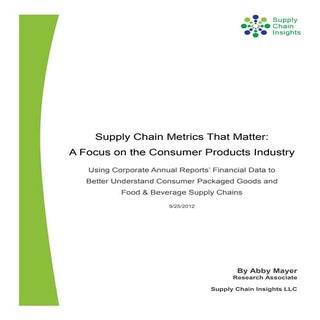 Supply Chain Metrics That Matter: A...