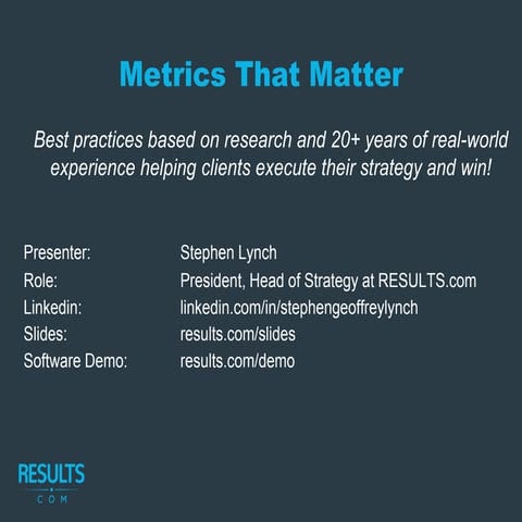 Metrics Webinar