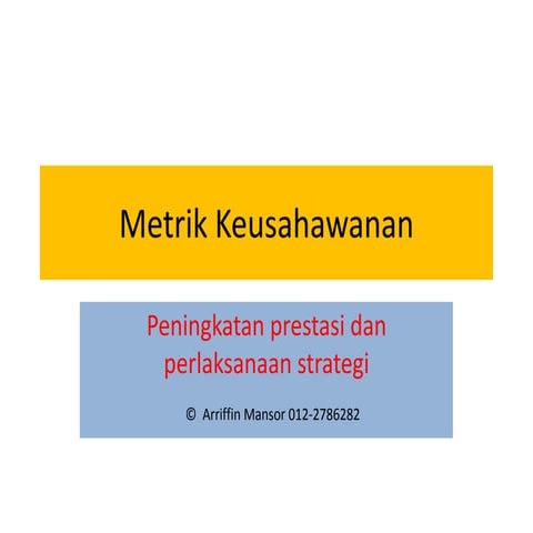 Metrik Keusahawanan 