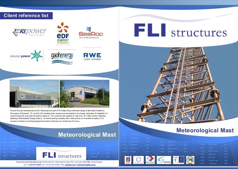 Meteorological Mast Data Sheet