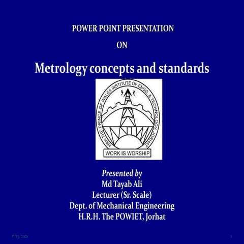 Metrology concepts and standards