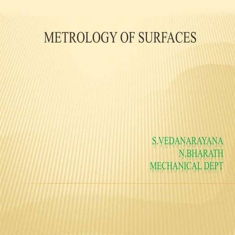 Metrology of Surfaces