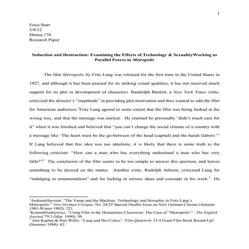 Seduction and Destruction: Examining the Effects of Technology & Sexuality Wo...