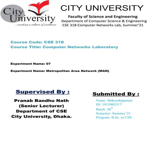 Metropolitan Area Network (MAN) Design with Cisco Packet Tracer