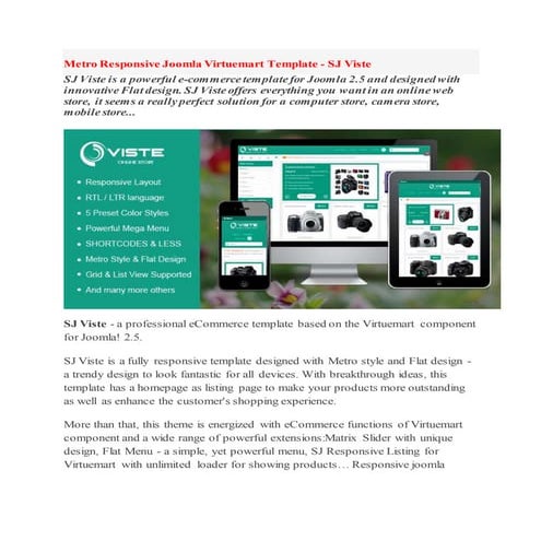 Metro responsive joomla virtuemart template