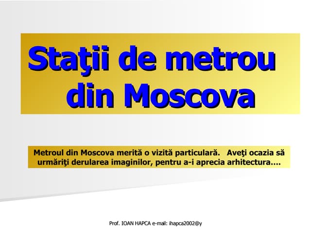 Metroul Din Moscova