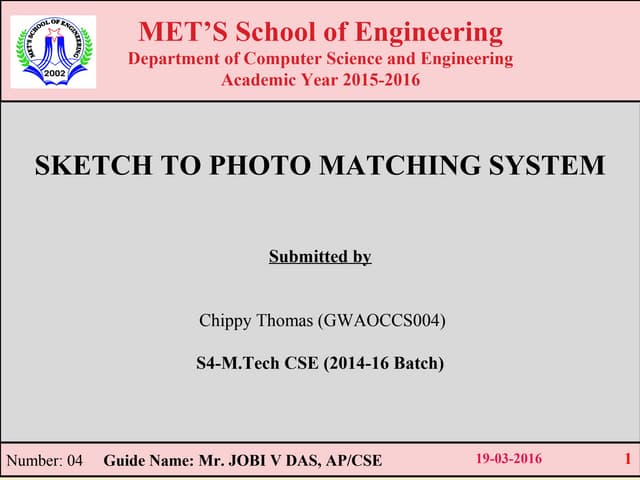 sketch to photo matching