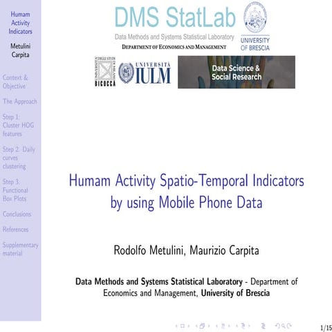 Human activity spatio-temporal indicators using mobile phone data