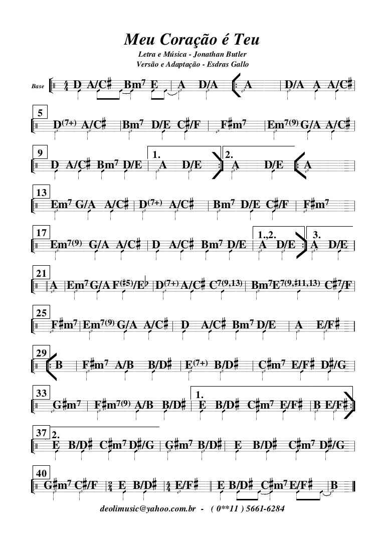 O Meu Coração é Teu Cifra