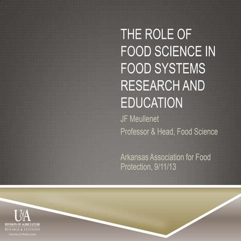 The Role of Food Science in Food Systems Research and Education
