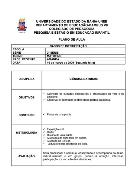 Ensino De Cincias Plano De Aula Ciencias 3 Ano Planejamento Anual De